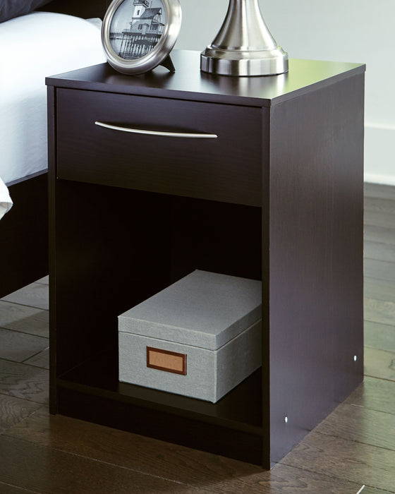 Finch - Black - One Drawer Night Stand - Simple Home Plus