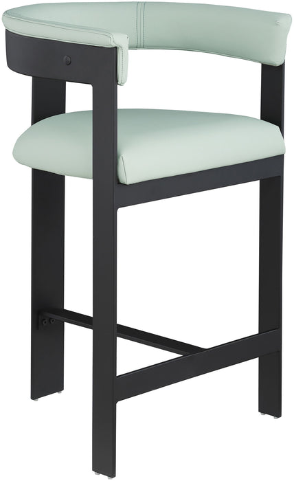 Romeo - Faux Leather Counter Stool With Black Base (Set of 2) - Simple Home Plus