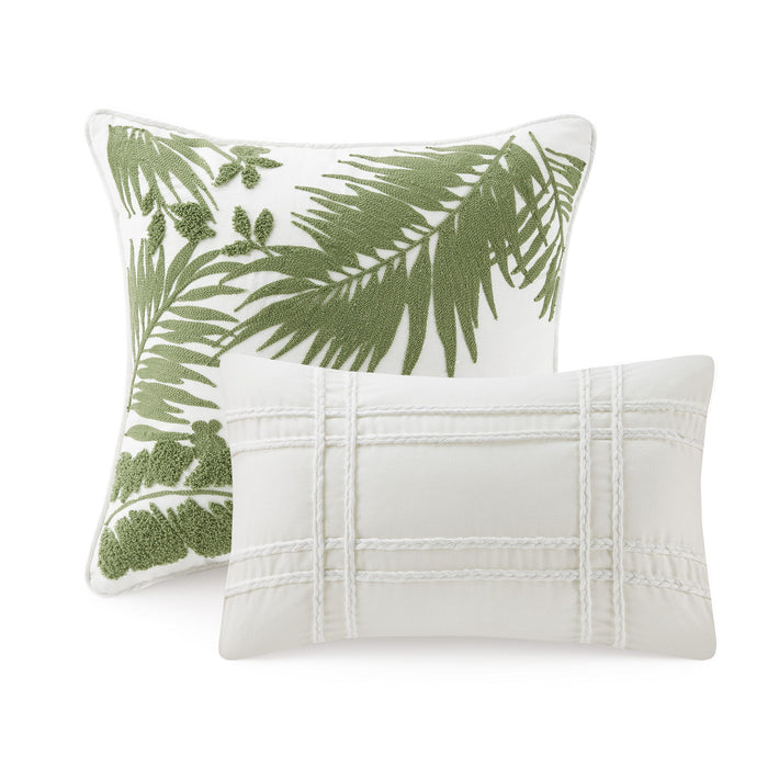 Kiawah Island - 5 Piece Cotton Duvet Cover Set With Throw Pillow - Taupe - Simple Home Plus