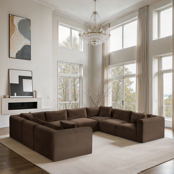 Shaggy - 8 Piece Modular U-Shaped Sectional