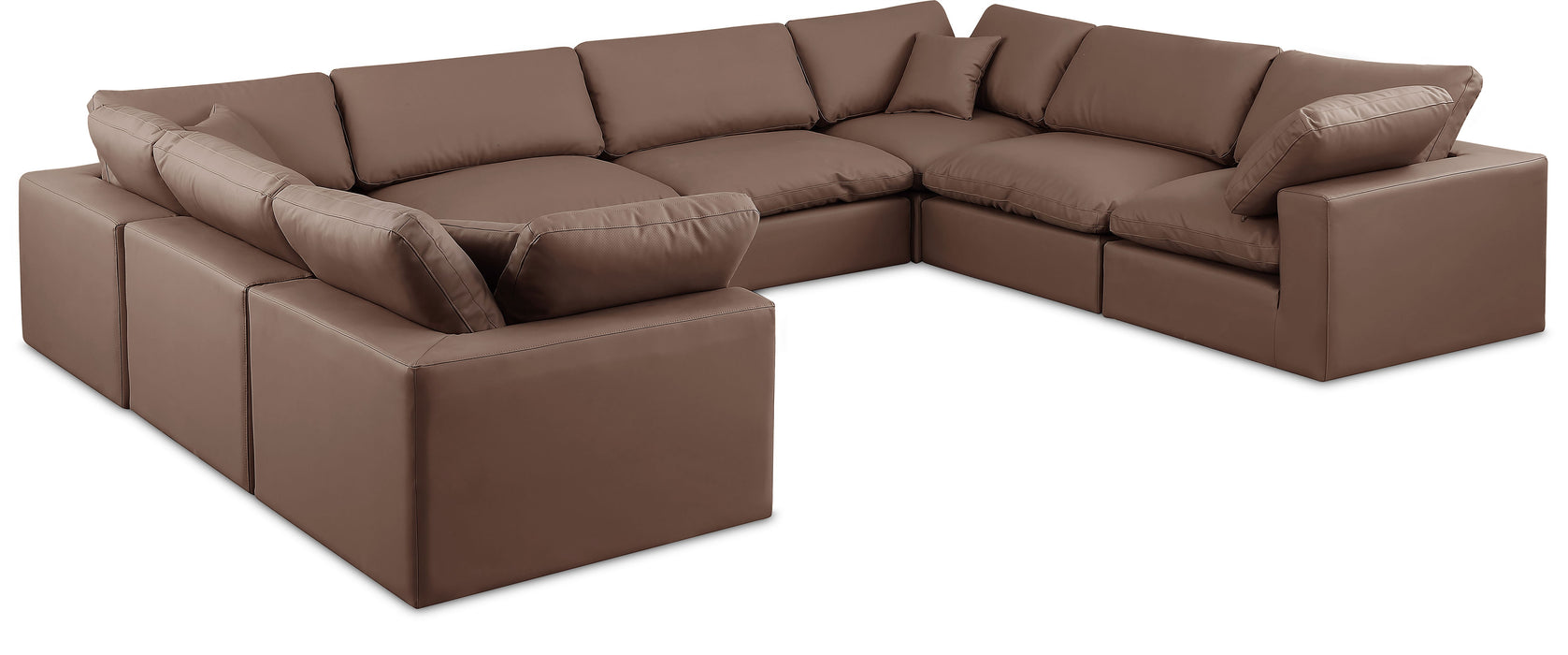Comfy - 8 Piece Faux Leather Modular Sectional - Simple Home Plus