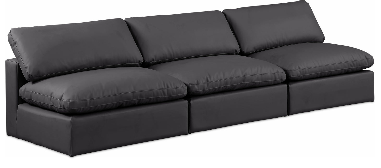 Comfy - Faux Leather Modular Armless Sofa 3 Seats - Simple Home Plus