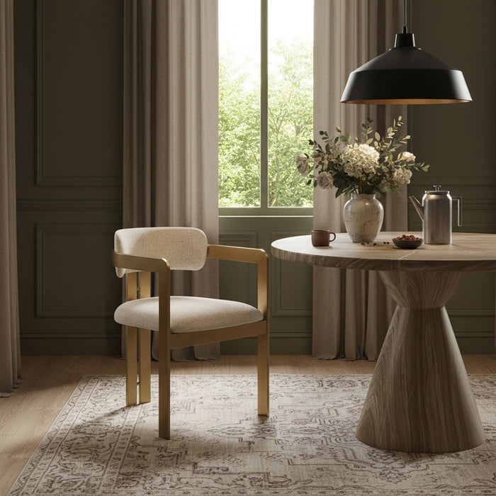 Aurum - Linen Textured Fabric Upholstered Dining Chair (Set of 2) - Simple Home Plus