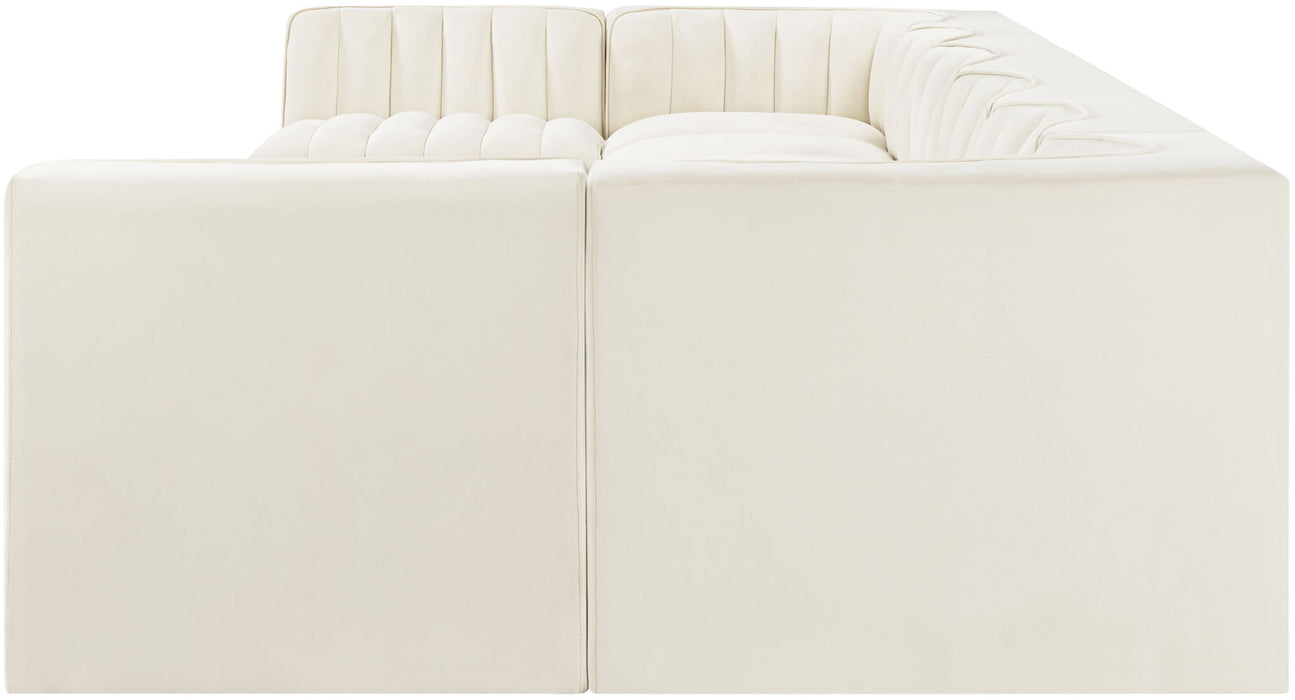 Rummi - Velvet Performance Fabric Upholstered 8 Piece Modular Sectional (With 2 Corner Chairs) - Simple Home Plus