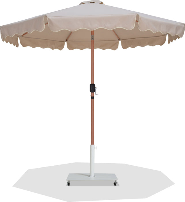 Amalfi - Aluminum Patio Umbrella - White Base / Light Brown Pole - Simple Home Plus