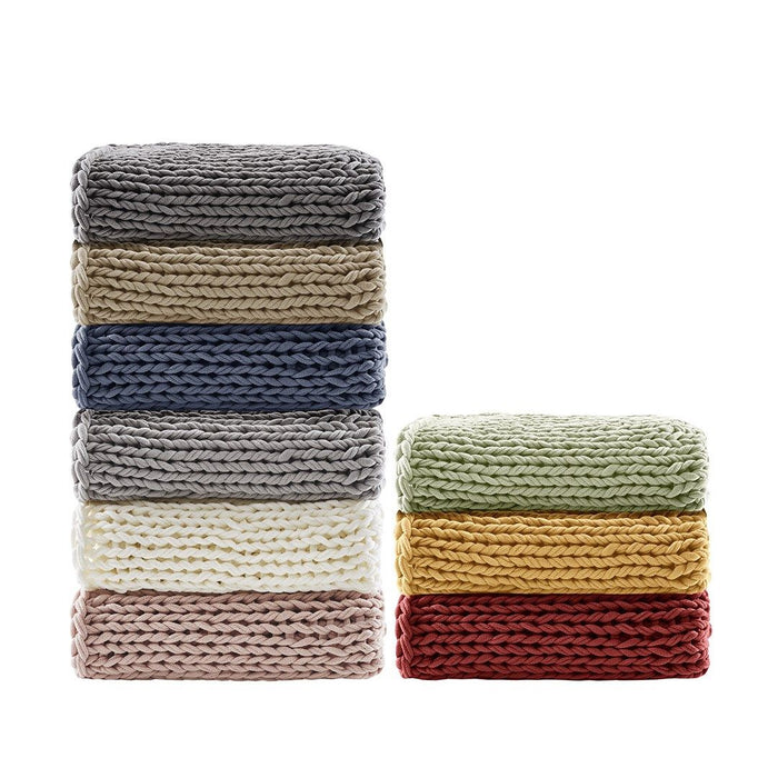 Chunky Double Knit - Handmade Throw - Red - Simple Home Plus