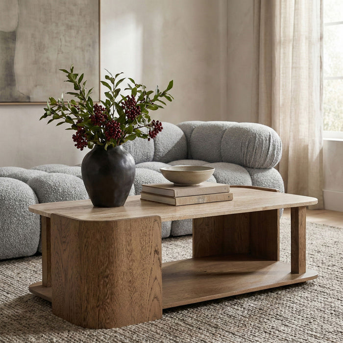 Calabria - Marble And Oak Wood Table - Simple Home Plus