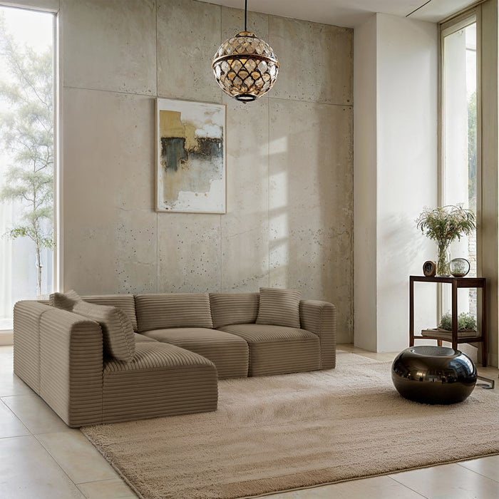 Shaggy - Fabric 4 Piece Modular Sectional - Simple Home Plus