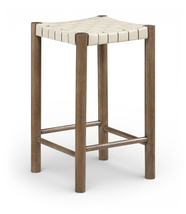 Entwine - Vegan Leather Upholstered Backless Counter Stool - Painted Brown - Simple Home Plus