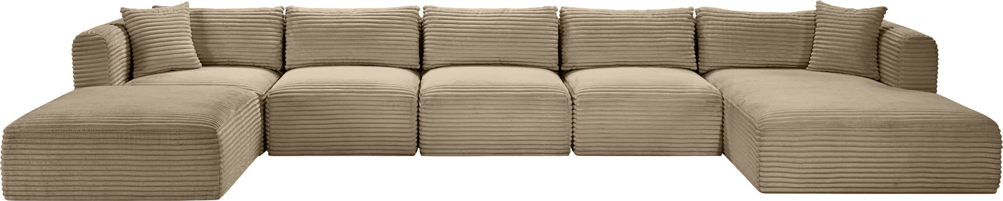 Shaggy - Fabric 6 Piece Modular Sectional With Chaise And Ottoman - Simple Home Plus