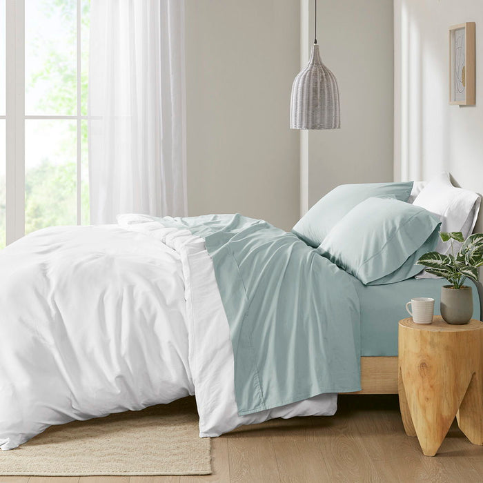 Peached Percale Sheet Set - Aqua - Simple Home Plus