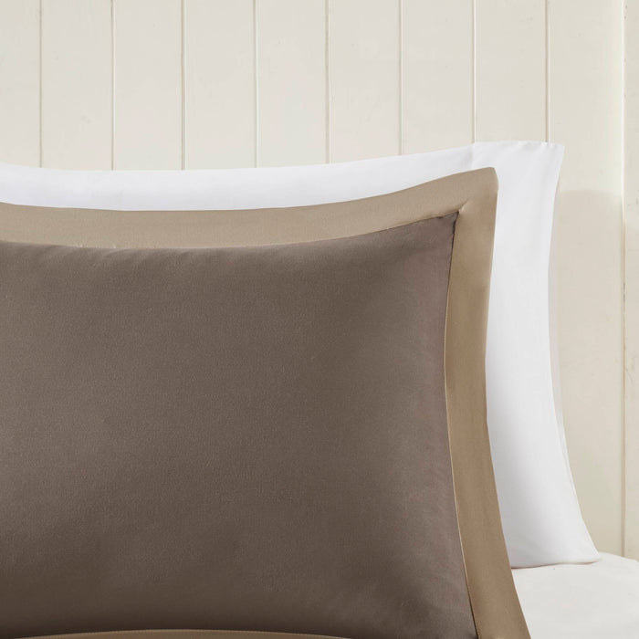 Larkspur - Twin 3M Scotchgard Diamond Quilting Reversible Down Alternative Comforter Set - Brown / Sand - Simple Home Plus