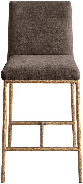 Reeves - Chenille Fabric Upholstered Counter Stool (Set of 2) - Gold Base - Simple Home Plus