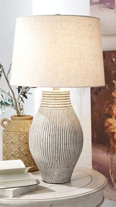 Layal - Beige - Paper Table Lamp - Simple Home Plus