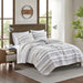Fraser - 3 Piece Full/Queen Printed Quilt Set - Ivory/Black - Simple Home Plus