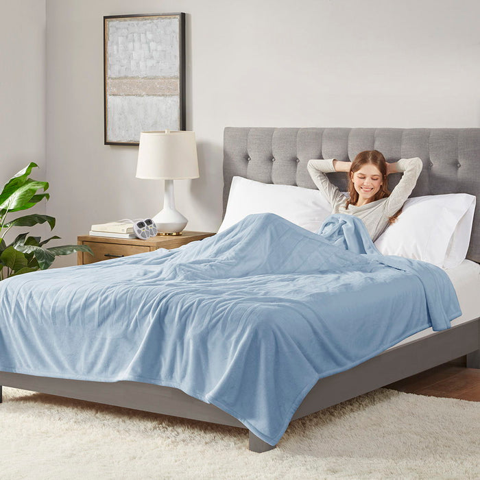 King Heated Blanket - Light Blue