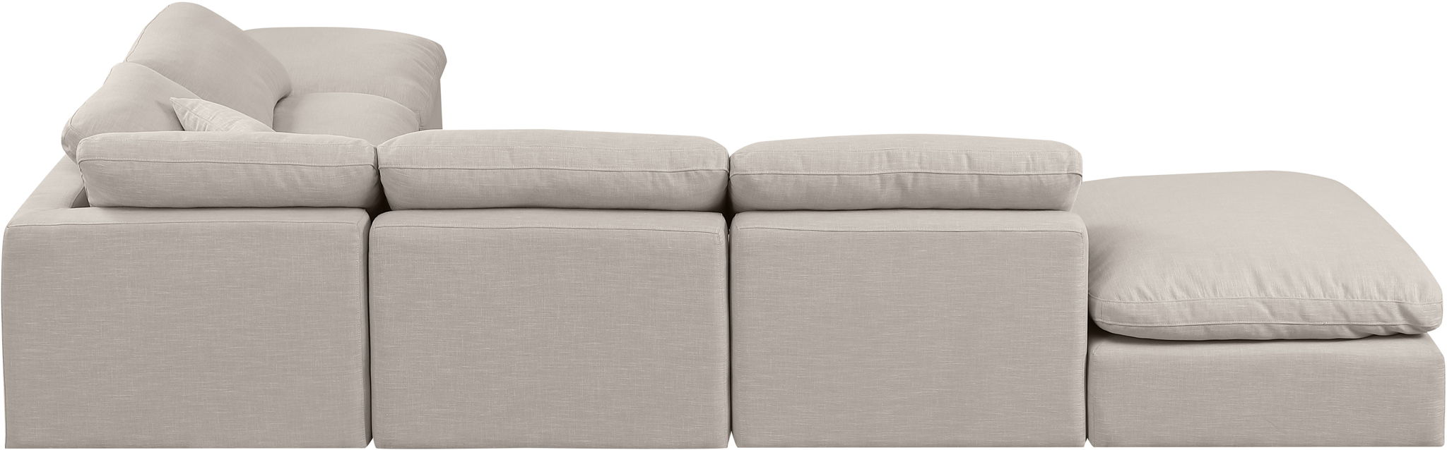 Indulge - Linen 6 Piece Modular Armless Sectional - Simple Home Plus