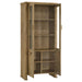 Adina - Tall Display Cabinet - Distressed Light Brown - Simple Home Plus