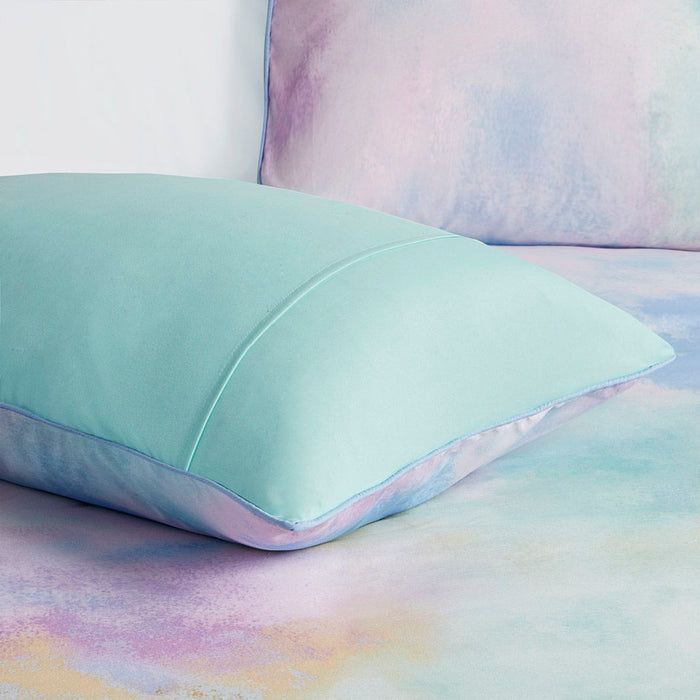 Cassiopeia - Watercolor Tie Dye Printed Comforter Set - Aqua - Simple Home Plus