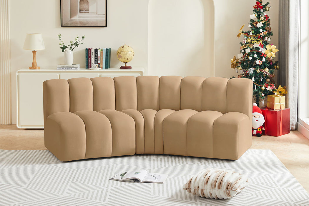 Arc - Velvet 3 Piece Modular Corner Sofa - Simple Home Plus