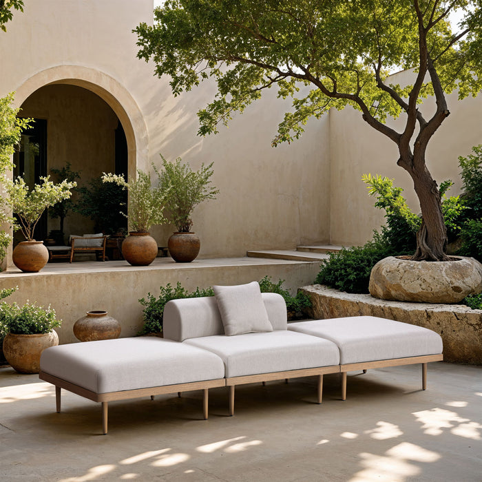 Laguna - 3 Piece Resilient Water Resistant Fabric Outdoor Patio Armless Modular Sofa - Simple Home Plus