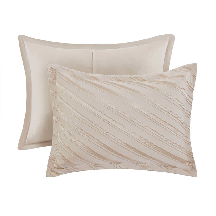 Riva - 7 Piece Queen Comforter Set - Beige - Simple Home Plus