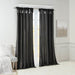 Emilia - Twist Tab Lined Window Curtain Panel - Black - Simple Home Plus