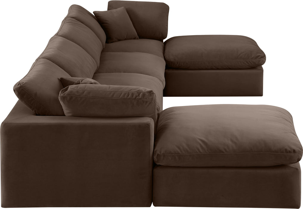 Comfy - 6 Piece Velvet Modular Double Chaise Sectional - Simple Home Plus