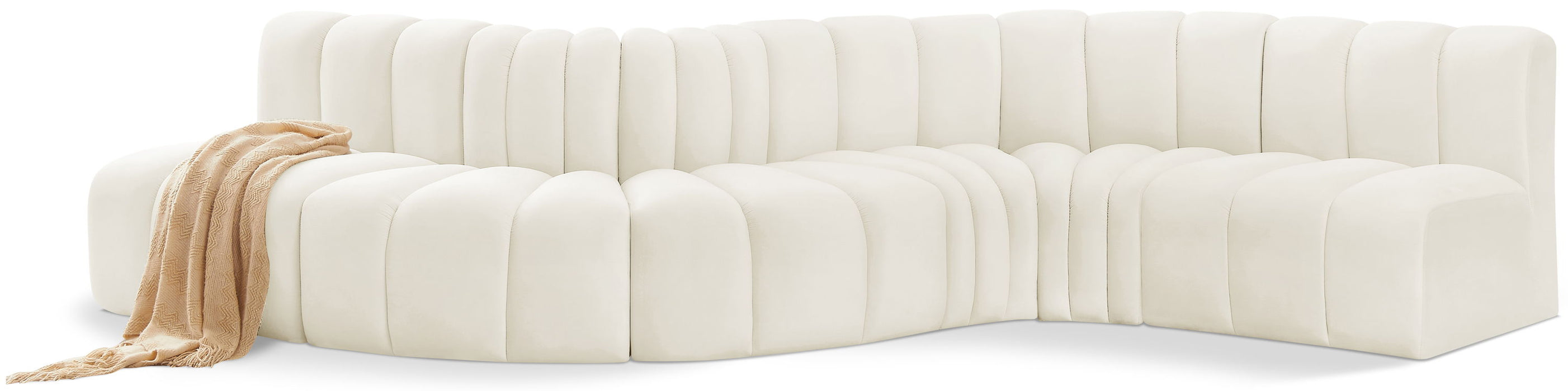 Arc - Velvet 6 Piece Curved Modular Sofa - Simple Home Plus
