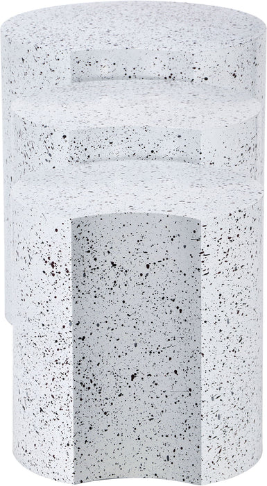 Dimple - 3 Piece Modular End Table - Terazzo Finish