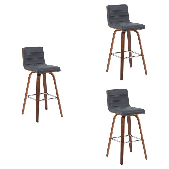 Vienna - Modern Swivel Bar Height Stool - Walnut Finished Wood Frame - Simple Home Plus