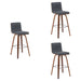 Vienna - Modern Swivel Bar Height Stool - Walnut Finished Wood Frame - Simple Home Plus