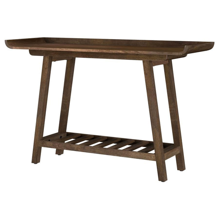 Ornelas - Console Table With Slatted Shelf - Mango Brown - Simple Home Plus