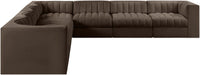 Rummi - Symmetrical Velvet Performance Fabric Upholstered 7 Piece Modular Sectional (With 3 Corner Chairs) - Simple Home Plus