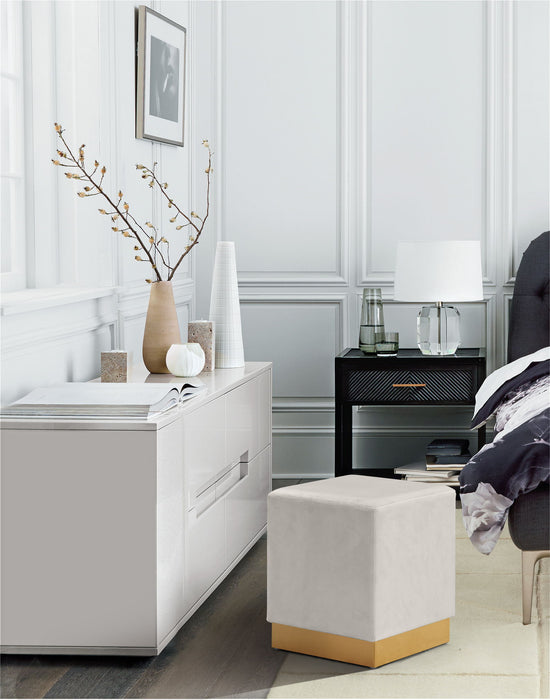 Jax - Stool Ottoman with Gold Base - Simple Home Plus