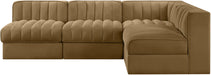 Rummi - Armless Velvet Performance Fabric Upholstered 4 Piece Modular Sectional - Simple Home Plus