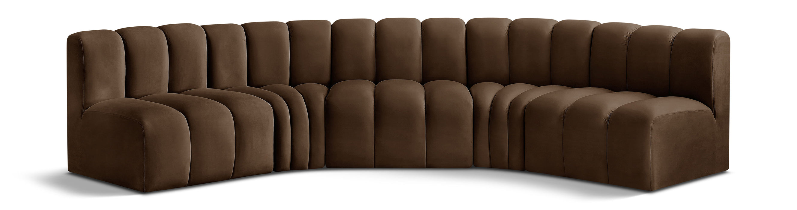 Arc - Velvet 5 Piece U-Shaped Modular Sofa - Simple Home Plus