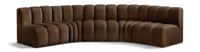 Arc - Velvet 5 Piece U-Shaped Modular Sofa - Simple Home Plus