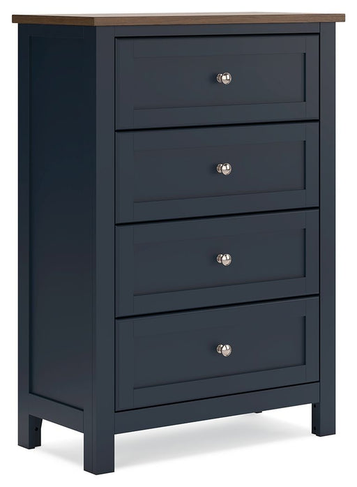 Landocken - Brown / Blue - Four Drawer Chest - Simple Home Plus