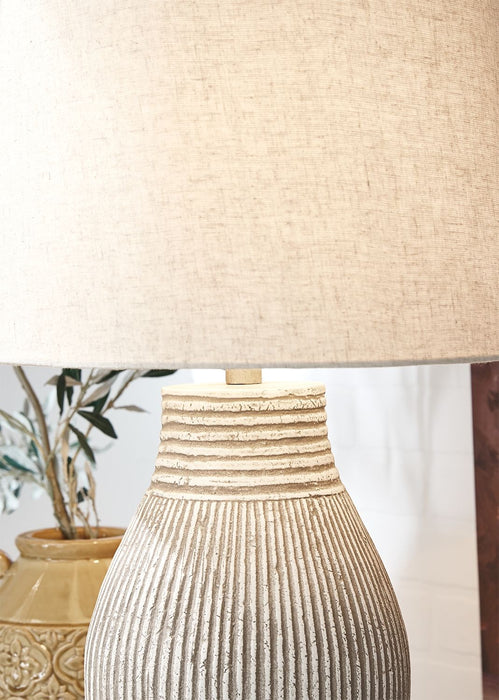 Layal - Beige - Paper Table Lamp - Simple Home Plus