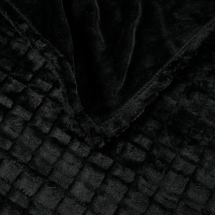 Zuri - Oversized Heated Throw - Black Texture - Simple Home Plus