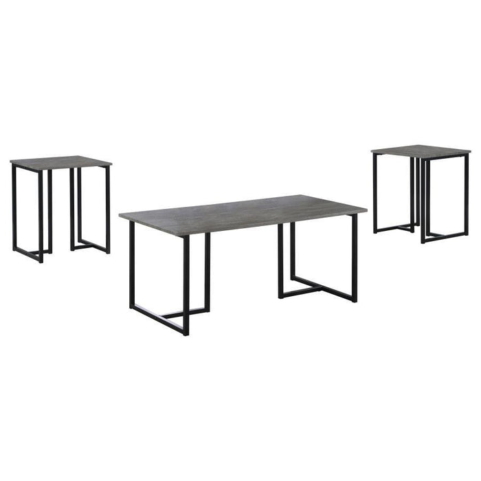 Nyla - 3 Piece Engineered Wood Coffee Table Set Weathered - Gray - Simple Home Plus