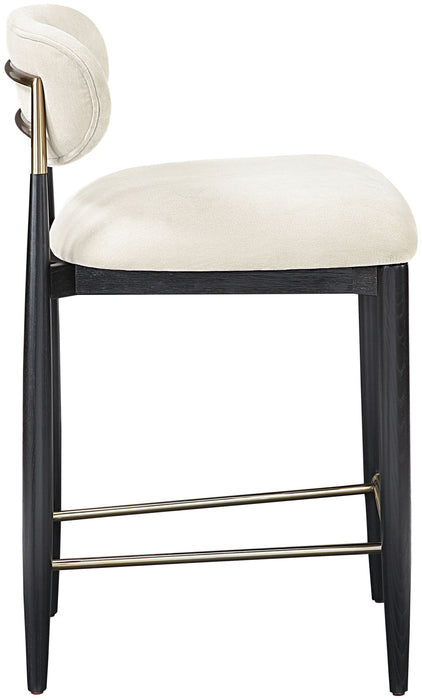 Riccio - Fabric Stool - Black Frame