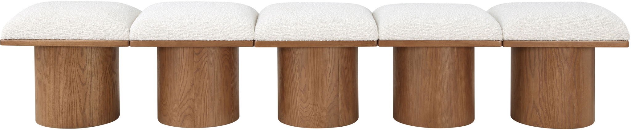 Pavilion - 5 Piece Modular Bench With Walnut Base - Simple Home Plus