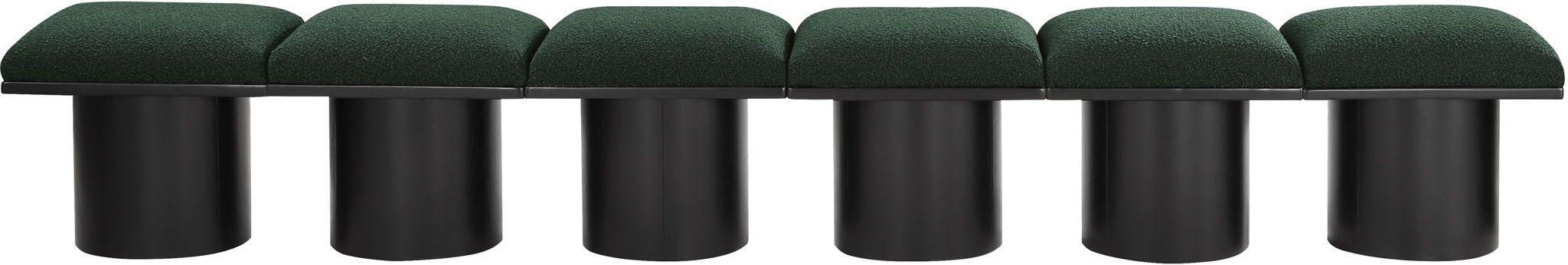 Pavilion - 6 Piece Modular Bench With Black Base - Simple Home Plus