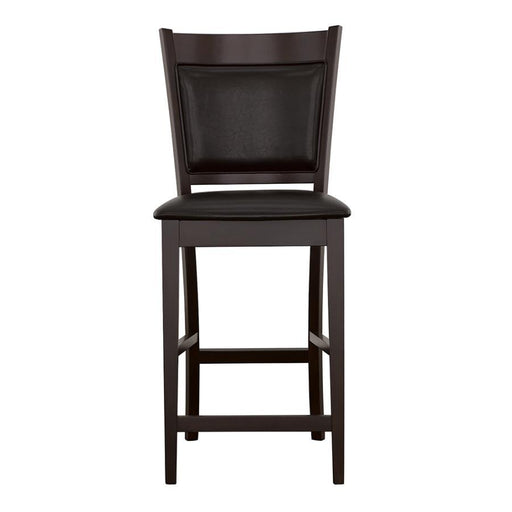 Jaden - Upholstered Counter Chair (Set of 2) - Black And Espresso - Simple Home Plus