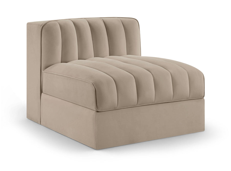 Rummi - Velvet Performance Fabric Upholstered Modular Armless Chair - Simple Home Plus
