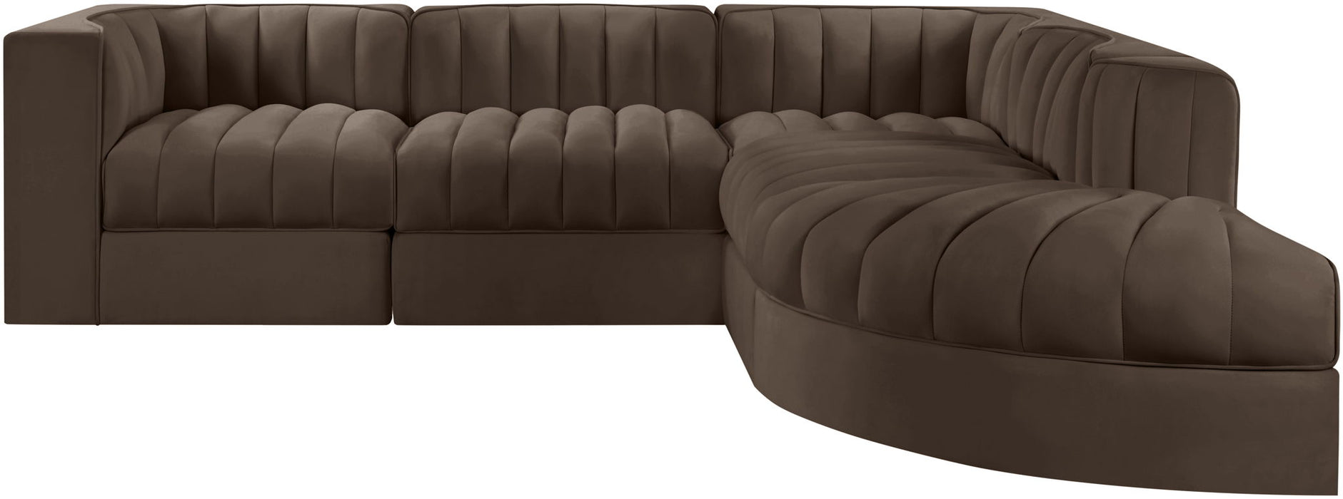 Rummi - Velvet Performance Fabric Upholstered 5 Piece Modular Sectional - Simple Home Plus