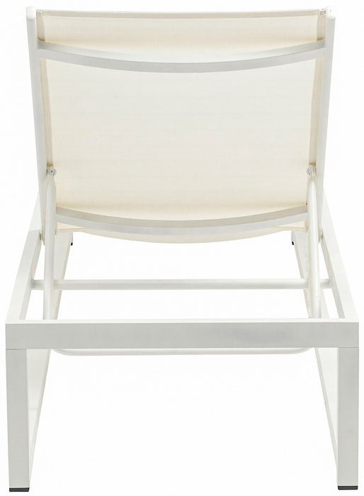 Maldives - Water Resistant Outdoor Patio Adjustable Sun Chaise Lounge Chair With White Base - Simple Home Plus
