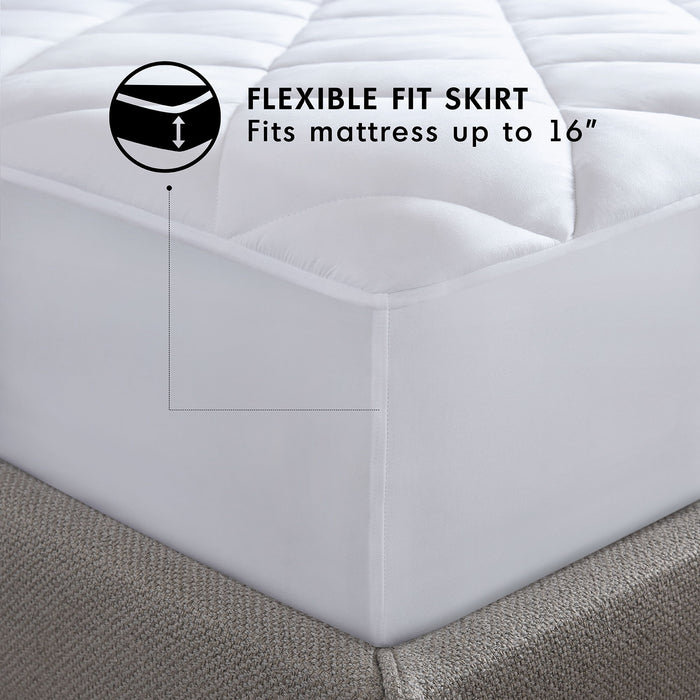 Microfiber Luxury - Queen Luxury Mattress Pad - White - Simple Home Plus